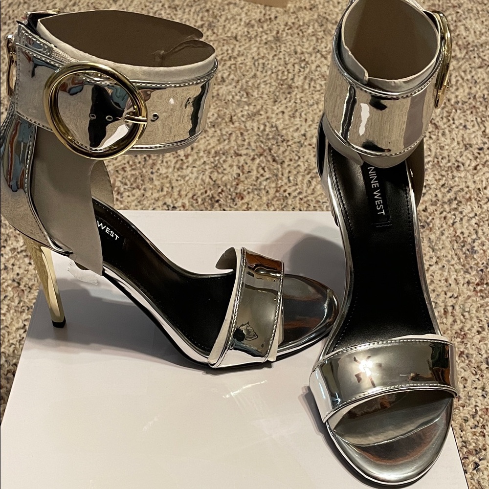 Nine West Silver Metallic Heels